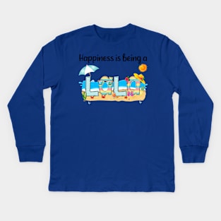 Happiness Is Being A Lala Summer Beach Happy Mother's Day Kids Long Sleeve T-Shirt